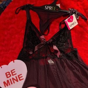 Black and Purple Lace Chemise